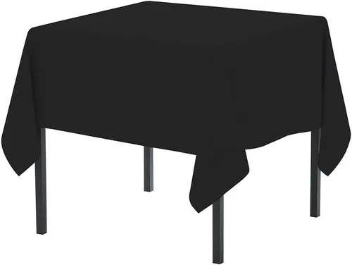 Vista 169 de Pomp - Mantel premium de poliéster con estampado abstracto de 52 x 52 pulgadas cuadradas Tela de fácil cuidado, resistente a arrugas y manchas