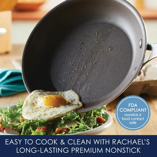 Vista 8 de Rachael Ray Cook + Create - Juego de utensilios de cocina antiadherentes de aluminio, 10 piezas, azul agave