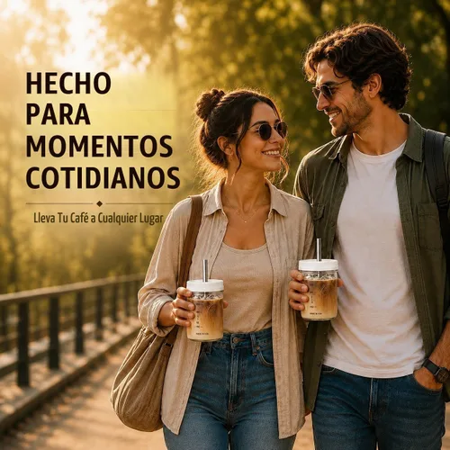 Vista 7 de Tazas de té Boba reutilizables de boca ancha, tazas de té de burbujas con tapas y pajitas plateadas, tarros de vidrio