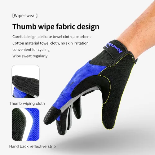 Vista 3 de KynciLOR Guantes de ciclismo para mujer y hombre, guantes de ciclismo con dedos para pantalla táctil y almohadillas de palma con silicona