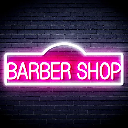 Vista 33 de ADVPRO Señal de neón LED de silicona flexible de Barber Shop - rojo y azul - st16s42-fnu0358-rb