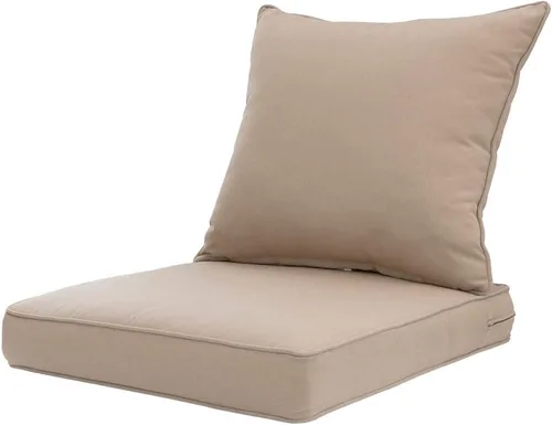 Vista 7 de QILLOWAY Juego de cojines de poliéster para sillas de exterior, cojines de exterior para muebles de patio, todo tipo de clima. Gris carbón/negro
