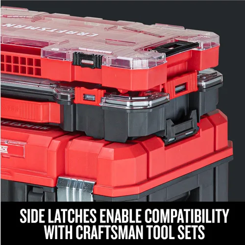 Vista 6 de CRAFTSMAN VERSASTACK Organizador de almacenamiento, organizador de piezas pequeñas, 20 compartimentos, tapa incluye pestillo seguro (CMST17828)