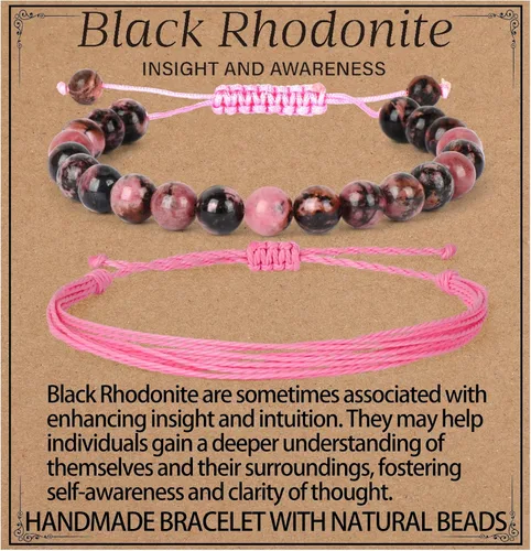Vista 53 de LPBeads Pulsera de piedra natural hecha a mano de tamaño ajustable
