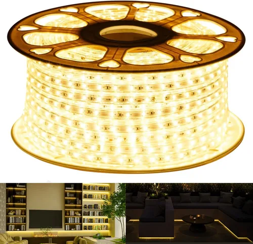 Vista 11 de Kit de tira de luz LED de 20 pies, impermeable, 6000 K, luz blanca diurna, 110 V, LED SMD 2835 flexible, fuente de alimentación con certificación