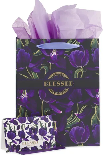 Vista 60 de Christian Art Gifts Bolsa de regalo grande de las Escrituras de Paisaje con tarjeta de felicitación y juego de papel de seda para niños: cada