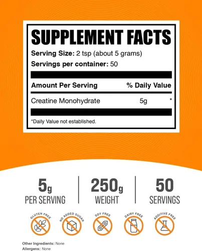 Vista 2 de Polvo micronizado de creatina monohidrato de BulkSupplements, 99,99% fórmula pura de alto rendimiento, pre/posentrenamiento, musculación/crossfit
