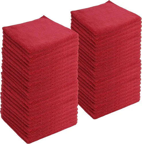 Vista 20 de Toallas de limpieza de microfibra, paquete de 12, 16 x 16 pulgadas, multiusos, más suaves, altamente absorbentes, sin pelusas, reutilizables Negro