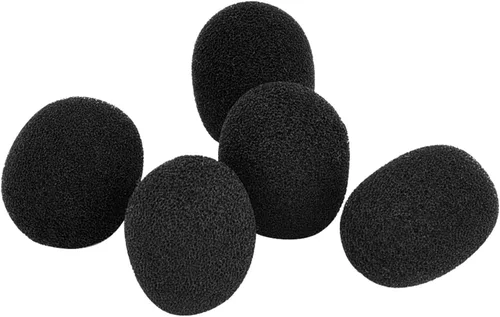 Vista 5 de eBoot Paquete de 5 auriculares con solapa de tamaño pequeño, color negro Mic Muffler Pop Filter, Lapel Mic Foam Cover, Small Mic Windscreen,Fits