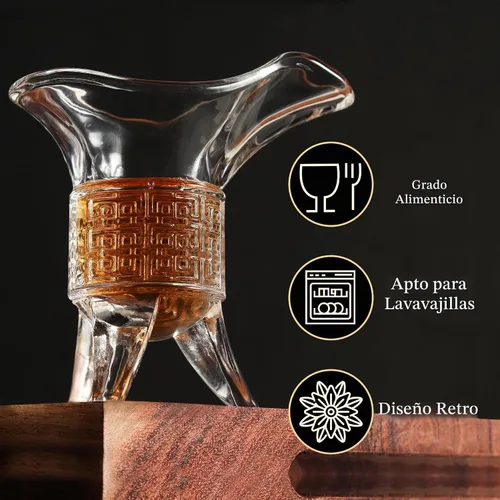 Vista 3 de QUAFFER Soju - Vasos de chupito de tequila (juego de 4) – Vaso de chupito estilo emperador retro – Soju Whisky Tequila Baijiu – Perfecto