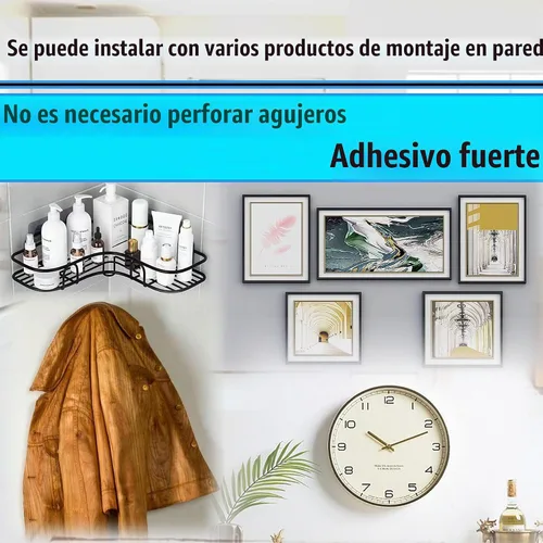 Vista 5 de Ganchos de pared sin clavos, 30 ganchos adhesivos de pared para colgar con impermeable y resistente al aceite, carga máxima de 4 libras