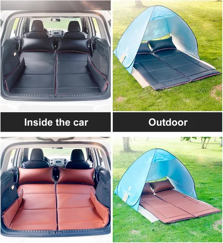 Vista 7 de Colchón no inflable para SUV, almohadilla para dormir para acampar o tienda de campaña, con almohada inflable utilizada para asiento trasero