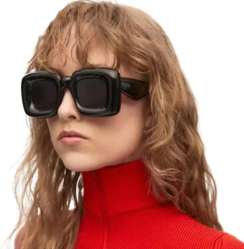 Vista 5 de MYSNKU Street Photography UV400 Gafas de sol con forma cuadrada para mujeres y hombres, gafas de sol con marco grueso para fiestas