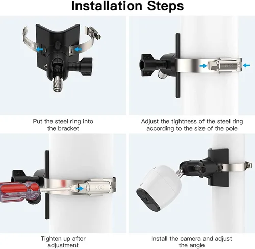 Vista 7 de Soporte de cámara exterior para Arlo Pro 5S/Pro 3/Ultra 2/Essential XL, para eufyCam 2C/2C Pro y más cámara roscada de 1/4 pulgadas sin montaje
