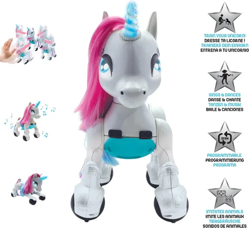Vista 2 de LEXiBOOK Power Unicorn- Mi primer unicornio inteligente en entrenar, programable con control remoto, función de entrenamiento y control de gestos