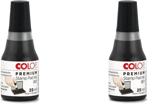 Vista 5 de COLOP 801 Premium - Tinta de sello a base de agua, no tóxica, 0.9 onzas, azul
