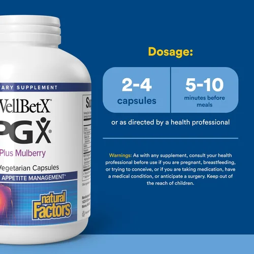 Vista 9 de PGX de Natural Factors, WellBetX Plus Mulberry, 180 cápsulas vegetarianas, 180 cápsulas