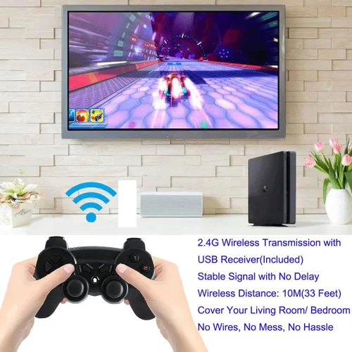 Vista 7 de Controlador de juego inalámbrico para Windows PCRaspberry PiPS3 Gamepad recargable para juegos Joystick portátil Joypad para computadora