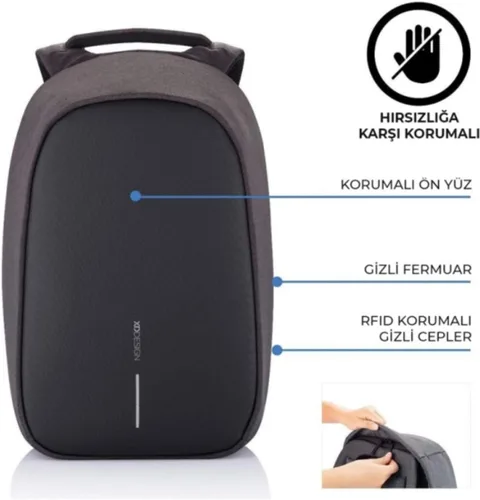 Vista 2 de XDDesign BOBBY HERO - Mochila antirrobo para computadora portátil, mochila de viaje aprobada para hombres y mujeres, Negro -, X-Grande, Mochila