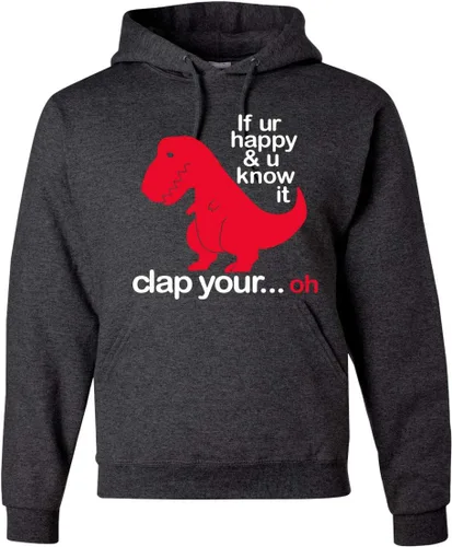 Vista 17 de Wild Bobby Sudadera con capucha unisex con estampado "If You're Happy and You Know it" de Dinausor