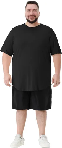 Vista 5 de LETAOTAO Camiseta hipster de línea larga para hombre, corte caído, festoneada, cola larga, ajustada, culturismo, gimnasio, entrenamiento muscular