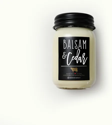 Vista 3 de Milkhouse Candle Company - Bálsamo y cedro - Velas de cera de abeja y soja de 13 onzas - Colección Farmhouse - 100% natural, sin parafina