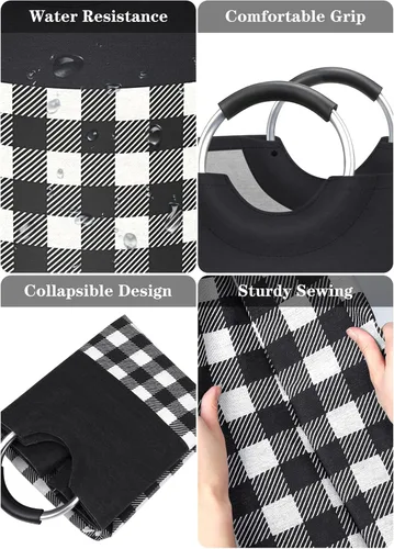 Vista 2 de BlissTotes Cesta de lavandería, cesta de ropa sucia, cestas para lavandería, cesta de lavandería para ropa con asas impermeables para almacenamiento