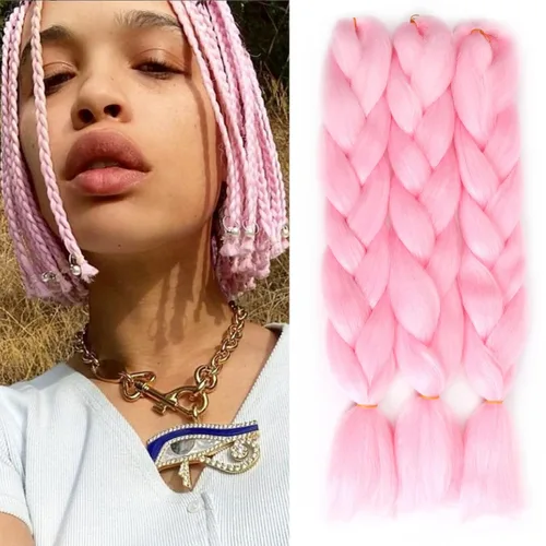 Vista 17 de Extensiones de cabello trenzado rubio natural, color rubio miel, trenzado a ganchillo, fibra sintética de alta temperatura para mujeres, 24 27#
