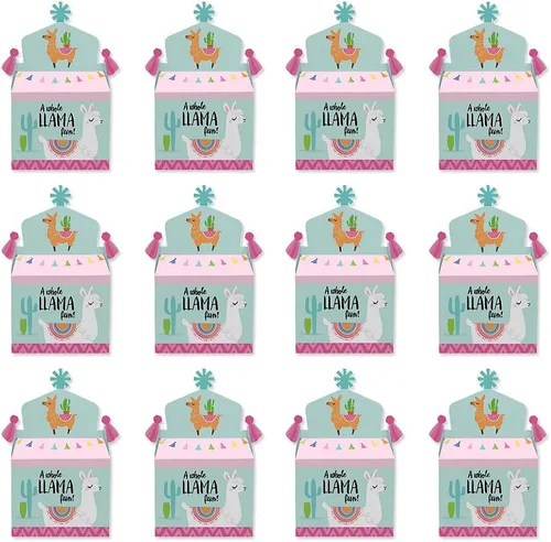 Vista 4 de Big Dot of Happiness Whole Llama Fun – Caja de regalo para fiestas – Fiesta de llamas, baby shower o fiesta de cumpleaños, cajas de golosinas