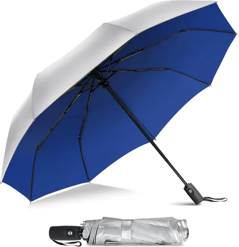 Vista 17 de ZOMAKE Paraguas UV para protección solar, paraguas compacto de viaje de 46