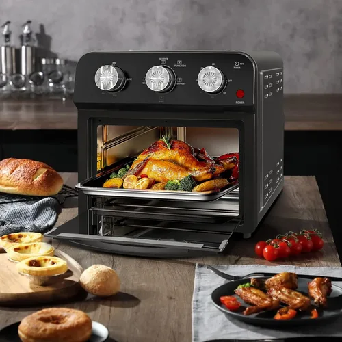 Vista 5 de Plum Chef Freidora de aire, 13 cuartos de galón, circulación de aire caliente de 360° para una cocción saludable sin aceite, combo multifuncional
