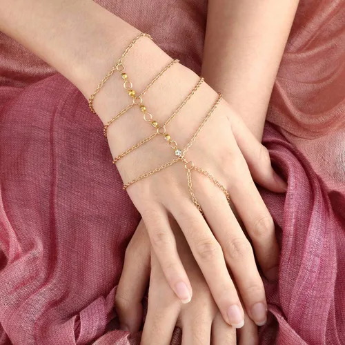 Vista 6 de 6 unidades de cadena de anillo de pulsera de dedo vinculado y anillo adjunto arnés de mano ajustable para mujeres y niñas