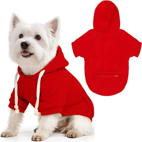 Vista 9 de Petcare Sudaderas con capucha básicas para perros pequeños, medianos y grandes, gatos, ropa para cachorros, suéteres de felpa suaves y cálidos