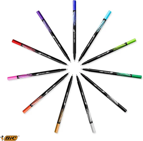 Vista 4 de Bic Intensity - Bolígrafos de punta media, punta media, caja de 12 rotuladores de punta media Surtidos