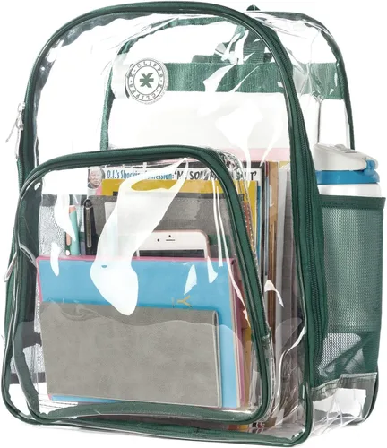Vista 15 de K-Cliffs Large Transparent Backpack Clear Heavy Duty School Bag Durable Student Bookbag See Through Vinyl Daypack Workbag