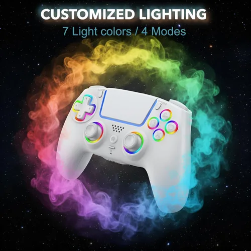 Vista 3 de AureoPlay Wireless Controller Compatible with PS5/PS5 Slim/PS5 Pro/PC – RGB Gamepad with Hall Effect Joysticks, Dual Vibration, Six-Axis Motion