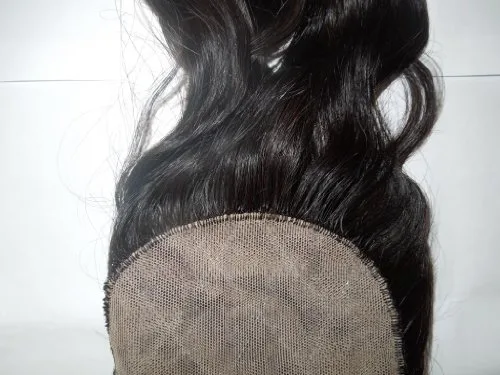 Vista 4 de Encaje cierre 10 "pelo indio 100% Remy Cabello humano Cuerpo onda color natural
