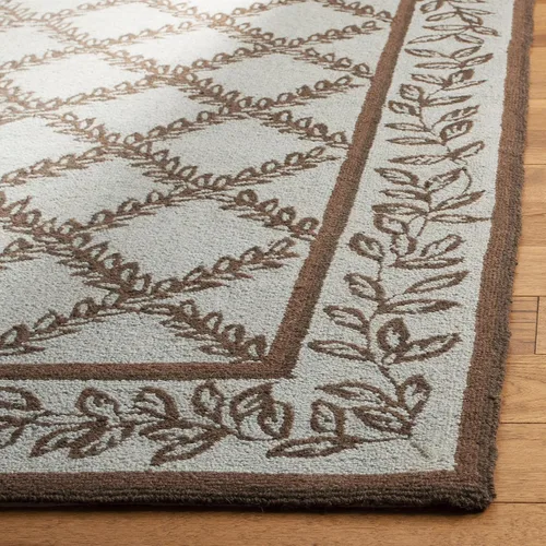 Vista 3 de SAFAVIEH Colección Chelsea - Alfombra decorativa de 1'8" x 2'6", azul y marrón, lana de estilo campestre francés tejida a mano, ideal para áreas