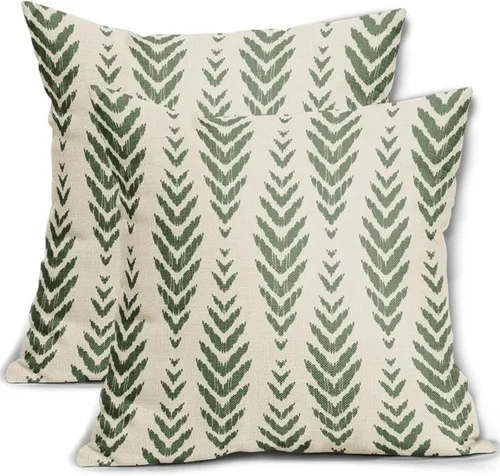 Vista 28 de Sweetshow - Juego de 2 fundas de almohada boho de 16x16 pulgadas, fundas de almohada étnicas bohemias negras con estampado geométrico de espiga