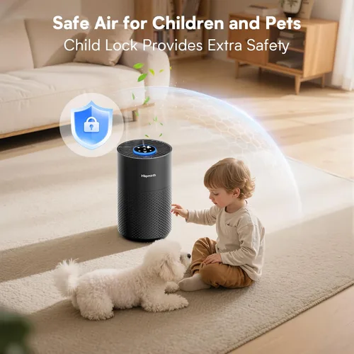 Vista 6 de Purificadores de aire mejorados para dormitorio y hogar con filtro HEPA H14, cubre hasta 1280 pies cuadrados, entrada de aire de 360°, purificador