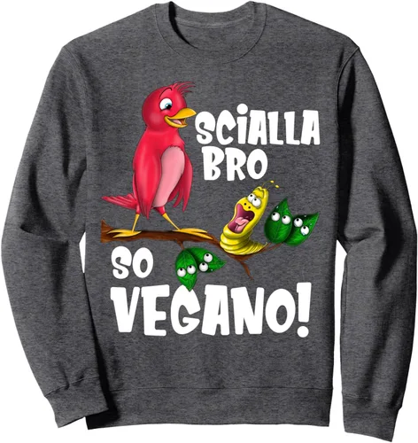 Vista 4 de Scialla Vegano divertente Animalista Vegetariano Vegan funny Sudadera, Negro