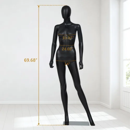 Vista 8 de Kinfant Maniquí de cuerpo completo femenino – Soporte de maniquí desmontable de 6 pies con base de metal, modelo de vestido ajustable para tienda