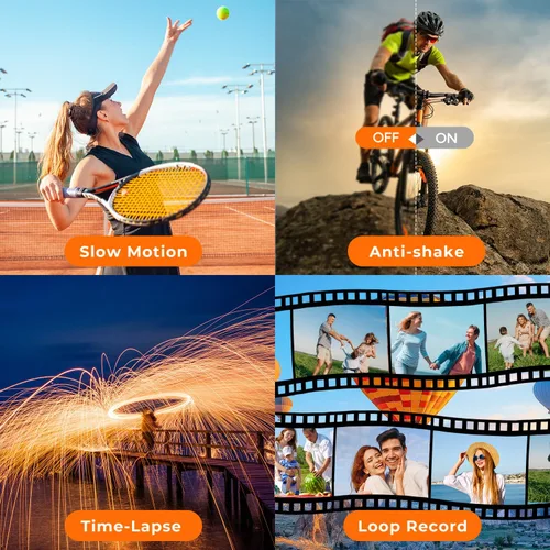 Vista 10 de Videocámara de cámara de video 5K de 48 MP, cable de cámara de visión nocturna IR, pantalla táctil de rotación de 270 ° de 3.0 pulgadas, cámara