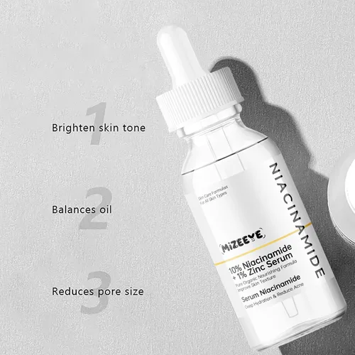 Vista 6 de Suero facial de niacinamida 10% + zinc 1% para niñas y mujeres, suero hidratante de niacinamida para el acné, enrojecimiento.