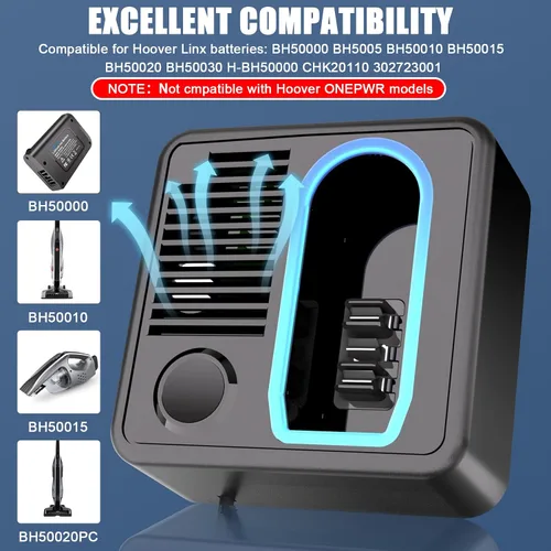 Vista 2 de JYJZPB 18V-22V Cargador de batería rápido para Hoover Linx Batería BH50000 BH50010 Aspiradora de batería Hoover Linx BH50000 BH50010 BH50015