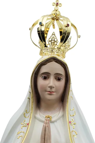 Vista 4 de Estatua religiosa de Nuestra Señora de Fátima de 44 pulgadas Virgen María #1038
