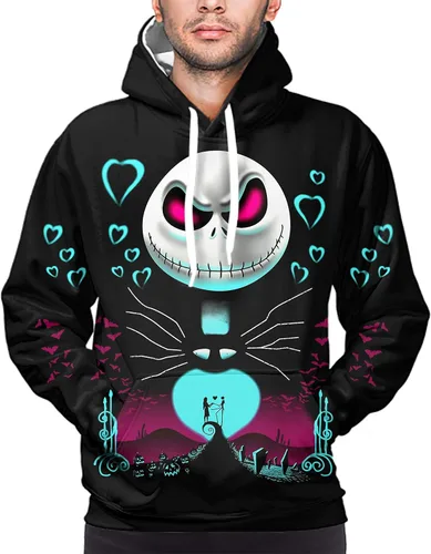 Vista 3 de Sudadera con capucha 3D de moda para cosplay, suéter para hombre y mujer, Negro 01