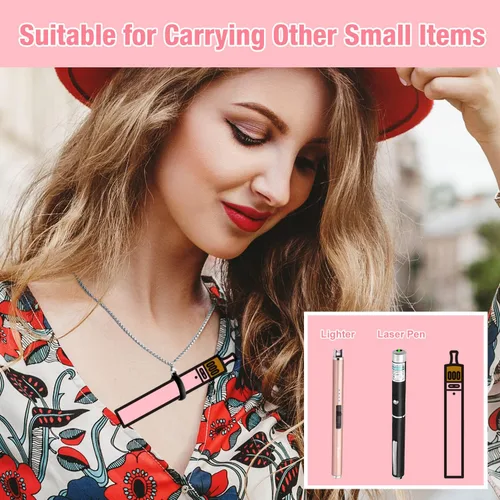 Vista 6 de Anti-Lost Lanyard Neck Strap Lip Balm Holder with Non-Slip Silicone Ring, Portable Chapstick Holder Lanyard