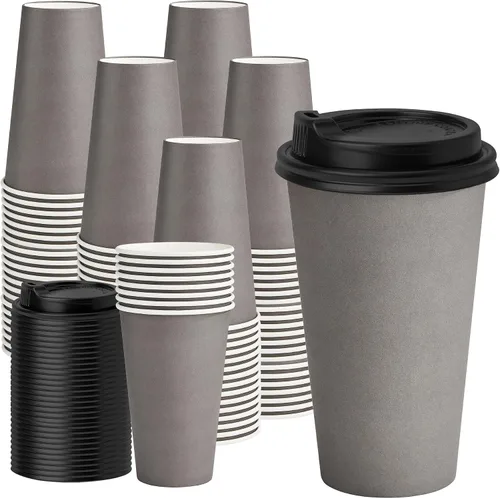 Vista 16 de YEEHAW - Paquete de 50 tazas de café de 12 onzas con tapas y fundas Mangas Kraft blancas