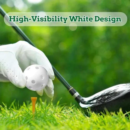 Vista 4 de 150 pelotas de golf de práctica – Pelotas de entrenamiento de plástico blanco de 1.654 in para práctica de swing en interiores y exteriores, campo
